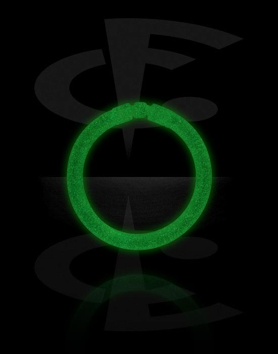 Piercingové kroužky, Segmentový kroužek „Zářící ve tmě“ (bioflex, transparentní), Bioflex