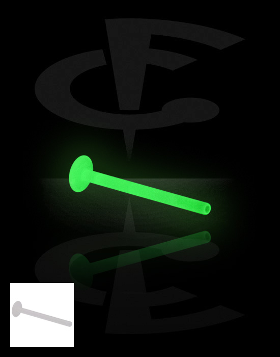 Kuličky, kolíčky a další, Glow in the Dark Labret Pin, Bioflex