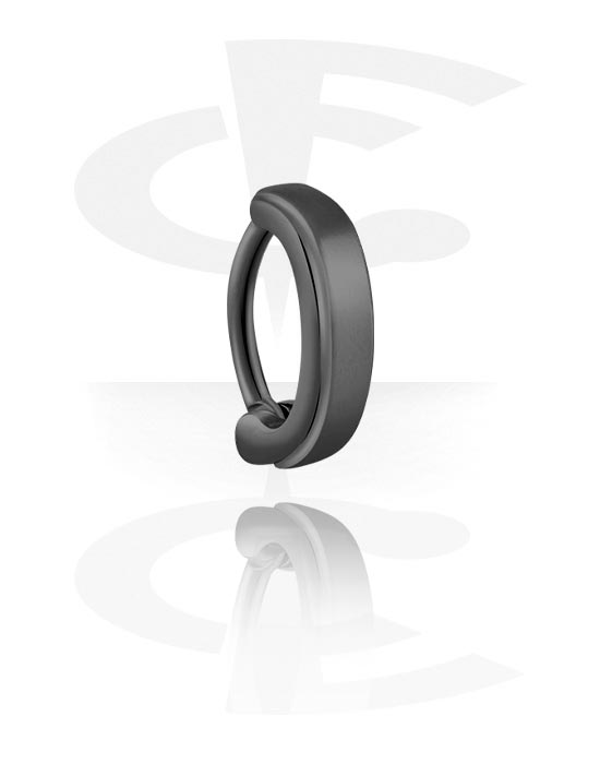 Belly button clicker (surgical steel, black, shiny finish) (Surgical