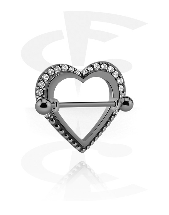 Bröstvårtspiercingar, Nipple shield med hjärtdesign, Kirurgiskt stål 316L