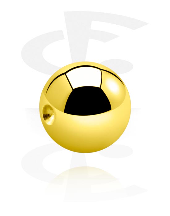 Boules, barres & plus, Boule pour ball closure ring (acier chirurgical, or, finition brillante), Acier chirugical 316L ,  Plaqué or