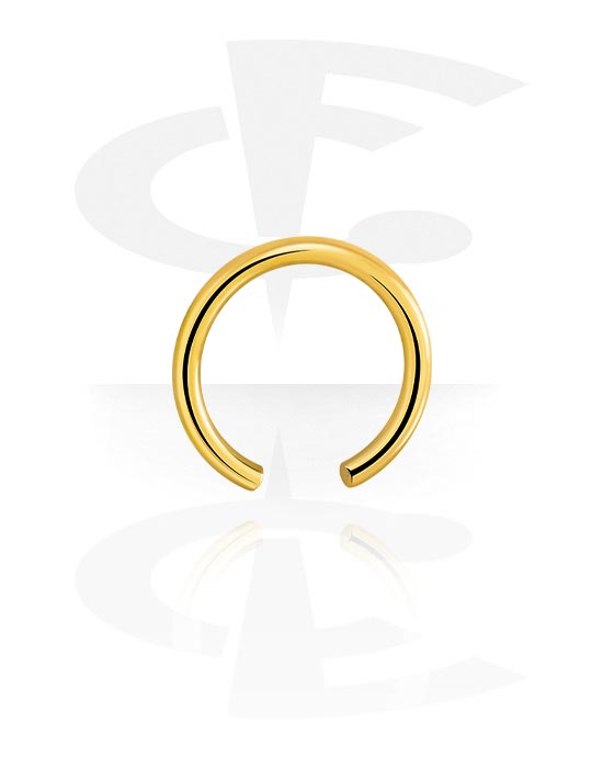 Bolas, barras & más, Ball Closure ring (acero quirúrgico, chapado en oro, acabado brillante), Acero quirúrgico 316L chapado en oro