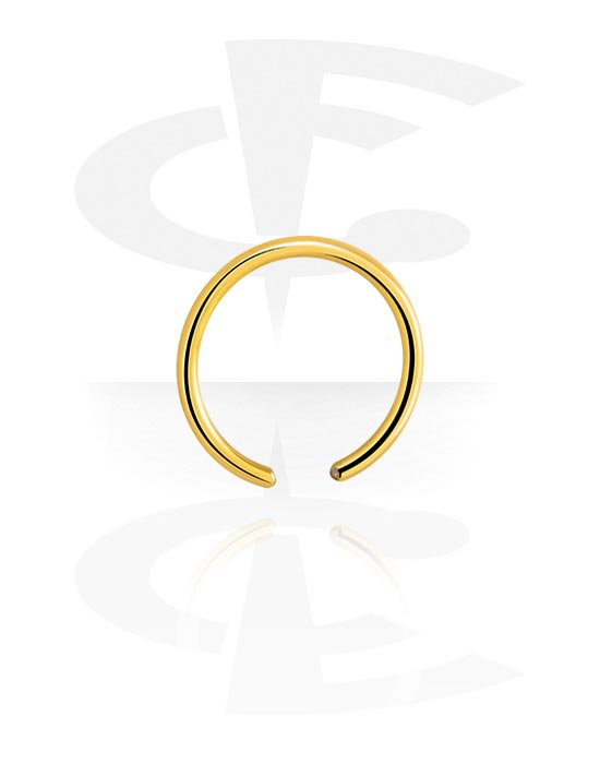 Kugler, stave m.m., Ring med kuglelukning (kirurgisk stål, guld, blank finish), Forgyldt kirurgisk stål 316L