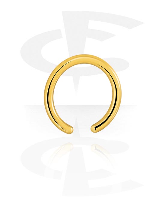 Kugler, stave m.m., Ring med kuglelukning (kirurgisk stål, guld, blank finish), Forgyldt kirurgisk stål 316L