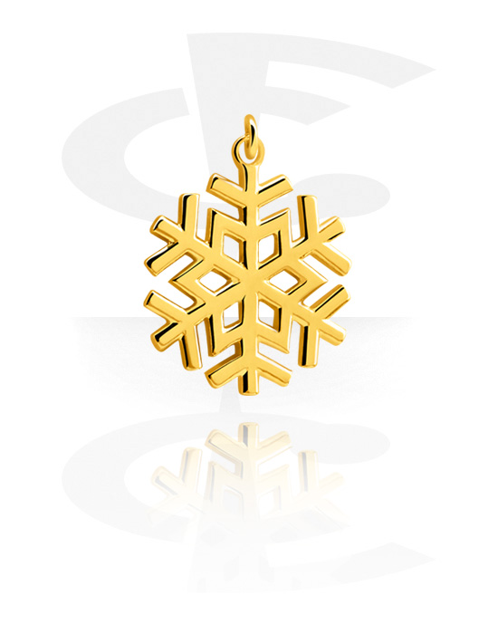 Balls, Pins & More, Charm with snowflake design, Plated Brass