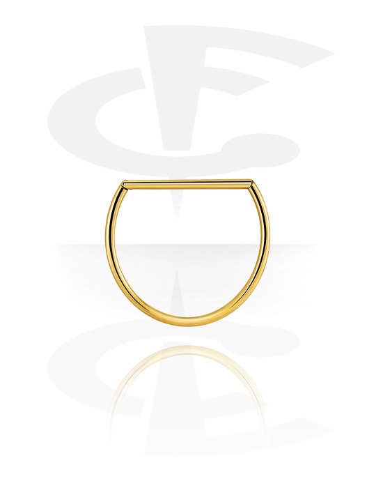 Piercingové kroužky, Piercingový clicker (chirurgická ocel, zlatá, lesklý povrch), Pozlacená chirurgická ocel 316L