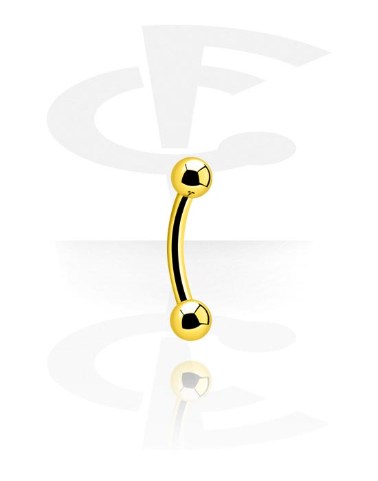 Curved Barbells, Banana (surgical steel, gold, shiny finish), Gold Plated Surgical Steel 316L