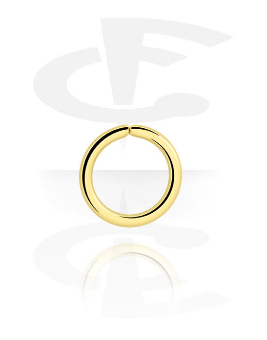 Alke za piercing, Neprekidni prsten (kirurški čelik, zlatna, sjajna završna obrada), Pozlaćeni kirurški čelik 316L