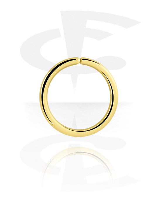 Piercingringen, Doorlopende ring (chirurgisch staal, goud, glanzende afwerking), Verguld chirurgisch staal 316L