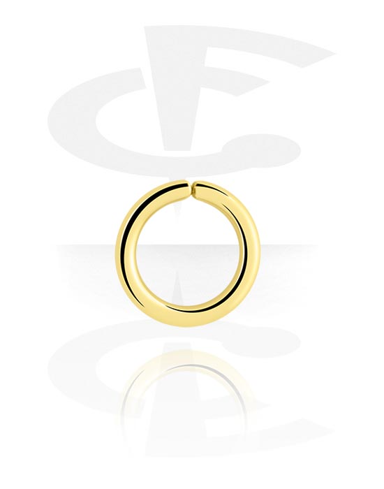 Anéis piercing, Continuous ring (aço cirúrgico, ouro, acabamento brilhante), Aço cirúrgico 316L banhado a ouro
