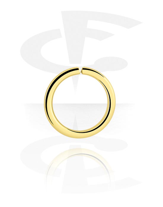 Anéis piercing, Continuous ring (aço cirúrgico, ouro, acabamento brilhante), Aço cirúrgico 316L banhado a ouro