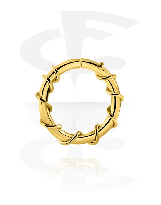 Piercing Ringe, Evighedsring (kirurgisk stål, guld, blank finish), Forgyldt kirurgisk stål 316L