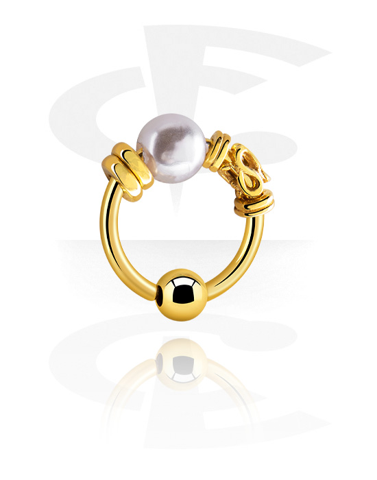 Piercing ad anello, Continuous ring (acciaio chirurgico, oro, finitura lucida), Acciaio chirurgico 316L con placcatura in oro