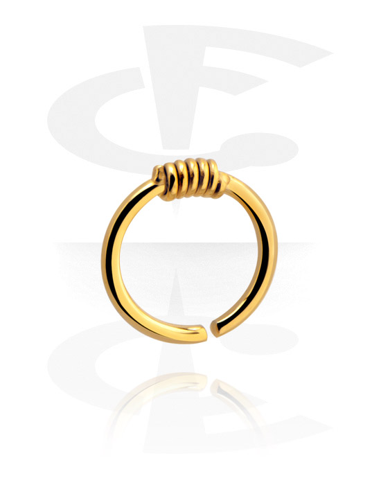 Piercingringar, Continuous ring (surgical steel, gold, shiny finish), Förgyllt kirurgiskt stål 316L