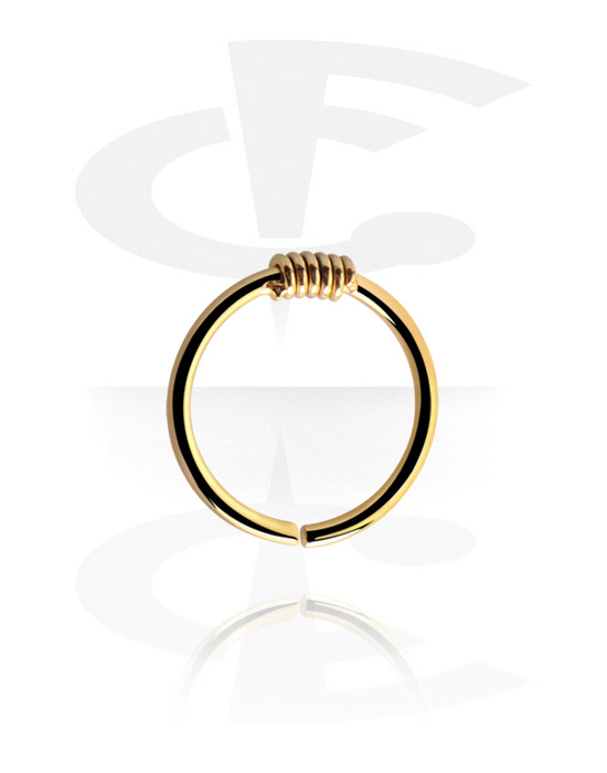 Piercing Rings, Continuous ring (surgical steel, gold, shiny finish), Gold Plated Surgical Steel 316L