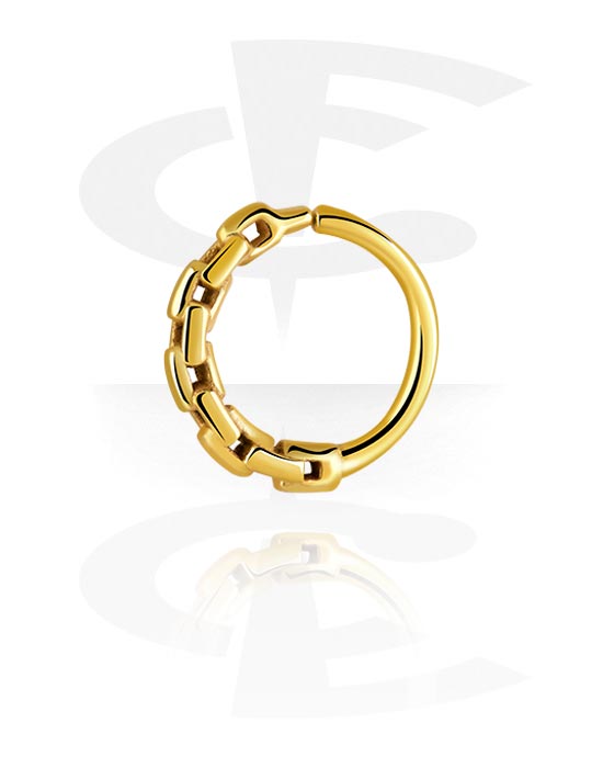 Piercingringer, Kontinuerlig ring (kirurgisk stål, gull, skinnende finish), Gullbelagt kirurgisk stål 316L