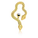 Ívelt barbellek, Belly button ring (surgical steel, gold, shiny finish) val vel snake design és Kristálykövek, Aranyozott sebészeti acél, 316L