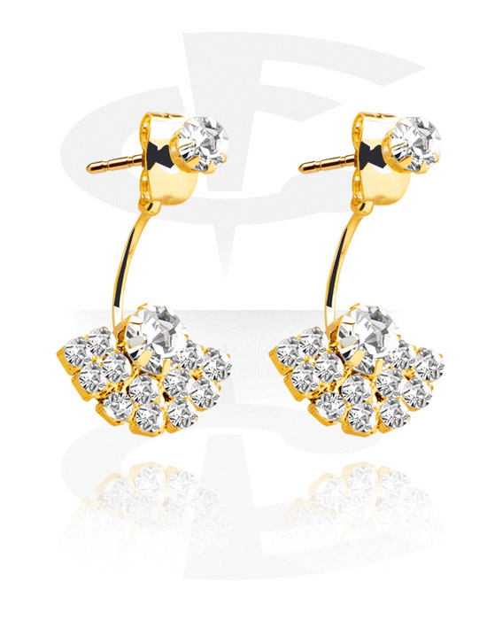 Earrings, Studs & Shields, Ear Studs, Gold Plated Surgical Steel 316L, Gold Plated Brass