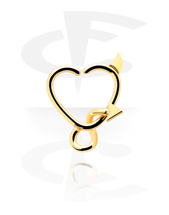 Renkaat, Sydämenmuotoinen avorengas (kirurginen teräs, kulta, kiiltävä pinta), Kultapinnoitteinen kirurginteräs 316L