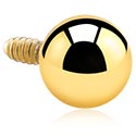 Balls, Pins & More, Ball for internally threaded pins (surgical steel, gold, shiny finish), Surgical Steel 316L