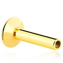 Bolas, barras & más, Barra para labret con rosca interior (acero quirúrgico, chapado en oro, acabado brillante), Acero quirúrgico 316L