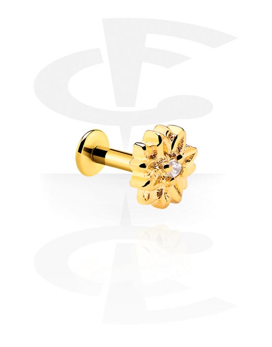 Labrets, Internally Threaded Labret, Gold Plated Surgical Steel 316L