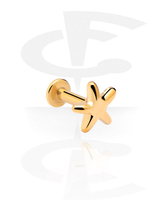 Labrety, Internally Threaded Labret, Gold Plated