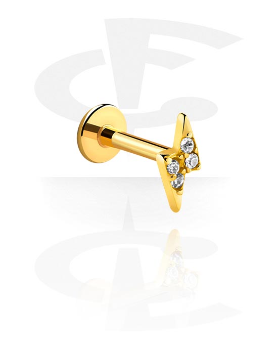 Labrets, Internally Threaded Labret, Gold Plated Surgical Steel 316L