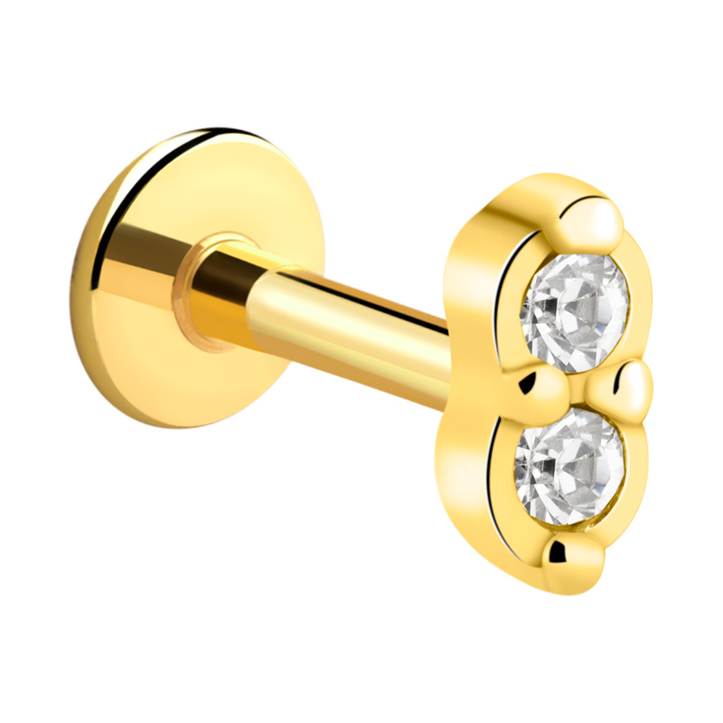 Labret à filetage interne Acier chirugical 316L / Plaqué or Labrets