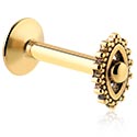 Labreti, Labret z notranjim navojem, Pozlačeno kirurško jeklo 316L