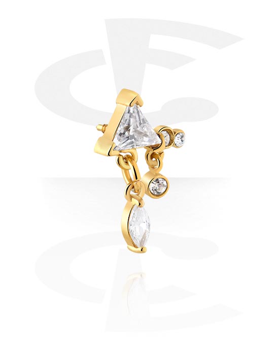 Attachment for internally threaded pins (surgical steel, gold, shiny