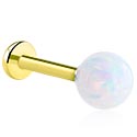Labreti, Labret (surgical steel, gold, shiny finish) s/z Umetni opal