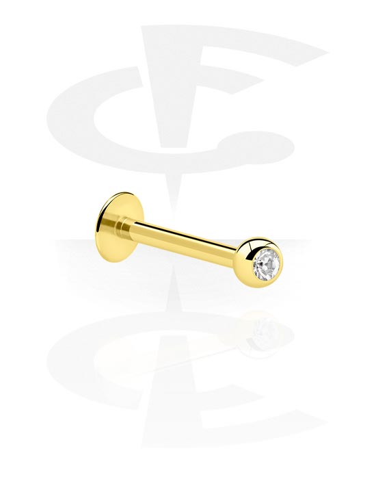 Labrety, Labret (surgical steel, gold, shiny finish) s Zdobenou kuličkou, Pozlacená chirurgická ocel 316L