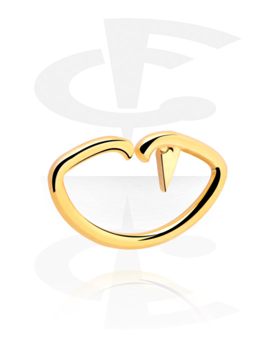 Anéis piercing, Continuous ring "lábios" (aço cirúrgico, ouro, acabamento brilhante), Aço cirúrgico 316L banhado a ouro