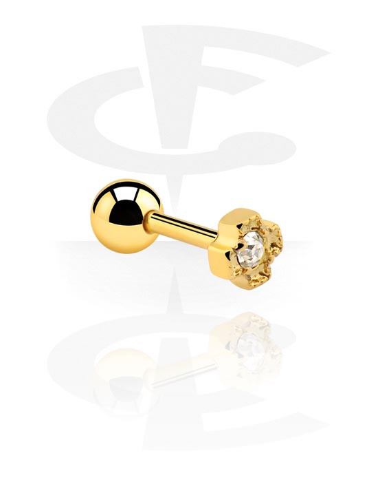 Helix & Tragus, Tragus Piercing, Gold Plated Surgical Steel 316L