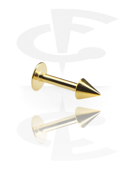 Labrets, Labret plaqué or de 1.2 mm avec cône, Plaqué or