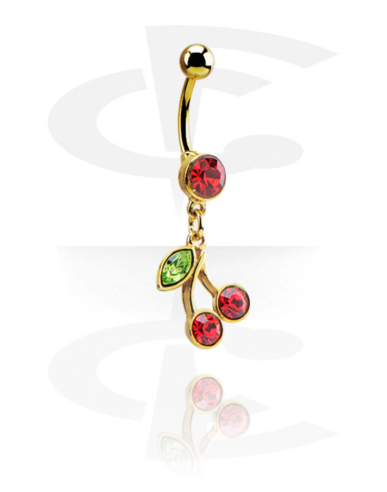 Curved Barbells, Fashion Banana, Gold Plated