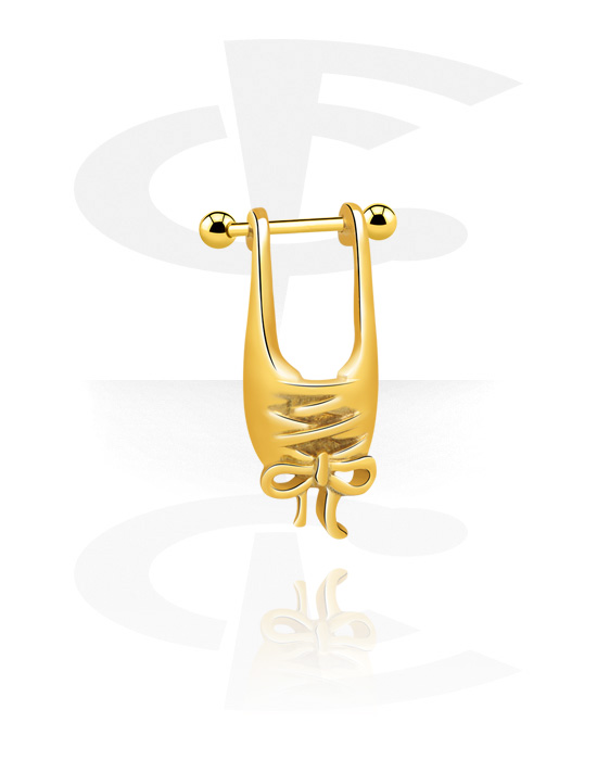 Helix & Tragus, Helix piercing, Aço cirúrgico 316L banhado a ouro