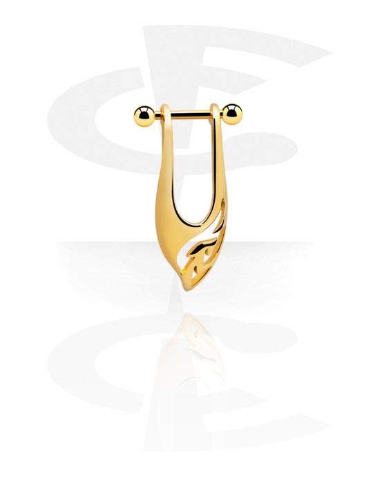 Helix & Tragus, Piercing helix, Acciaio chirurgico 316L con placcatura in oro