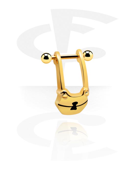 Helix & Tragus, Piercing helix, Acciaio chirurgico 316L con placcatura in oro