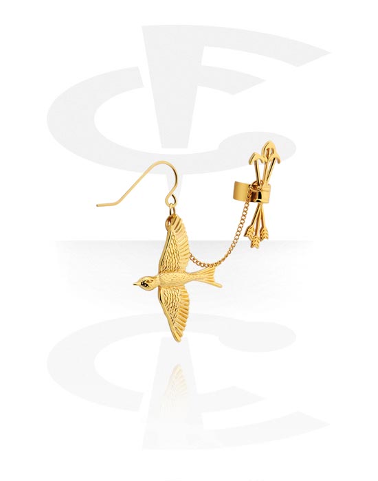 Earrings, Studs & Shields, Ear Cuff, Gold Plated Surgical Steel 316L