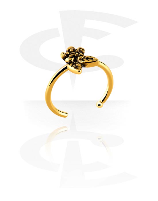 Orr-ékszerek és Septum-ok, Open nose ring (surgical steel, gold, shiny finish), Aranyozott sebészeti acél, 316L