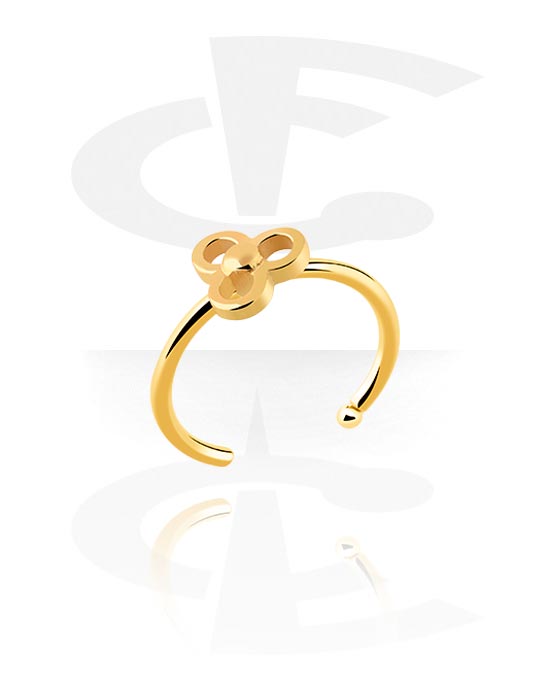 Orr-ékszerek és Septum-ok, Open nose ring (surgical steel, gold, shiny finish), Aranyozott sebészeti acél, 316L