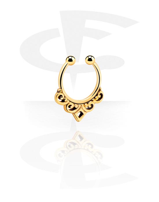 Fake Piercings, Fake Septum, Gold Plated Surgical Steel 316L