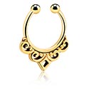 Piercing fake, Fake Septum, Acciaio chirurgico 316L con placcatura in oro