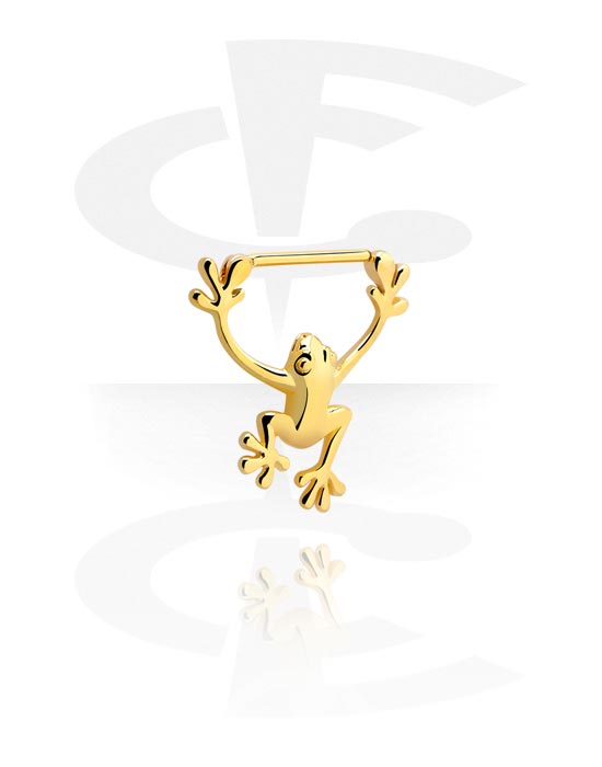 Nipple Piercings, Nipple Clicker, Gold Plated Surgical Steel 316L