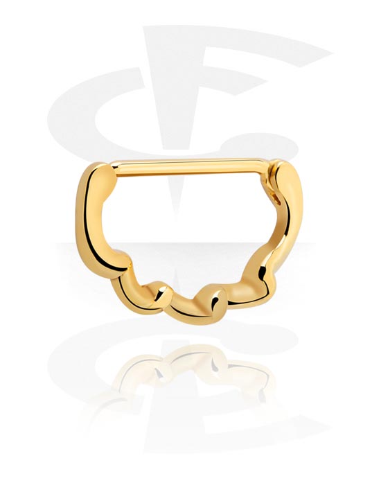 Piercingové šperky do bradavky, Clicker na bradavky, Pozlacená chirurgická ocel 316L