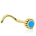 Piercings nez & Septums, Piercing nez incurvé (acier chirurgical, or, finition brillante), Acier chirugical 316L ,  Plaqué or