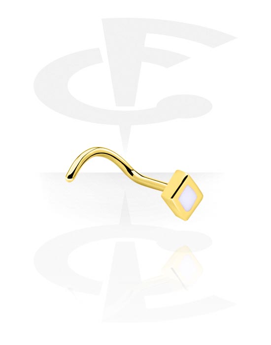 Nosovky a kroužky do nosu, Nose Stud, Gold-Plated Surgical Steel