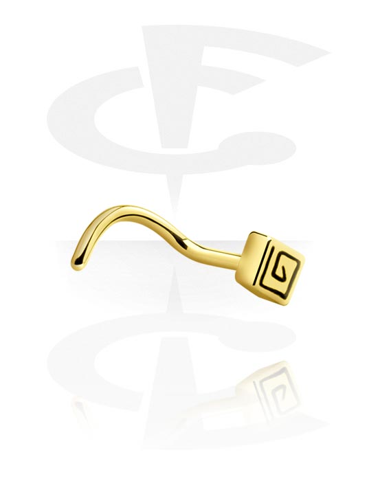 Kolczyki do nosa, Nose Stud, Gold Plated Surgical Steel